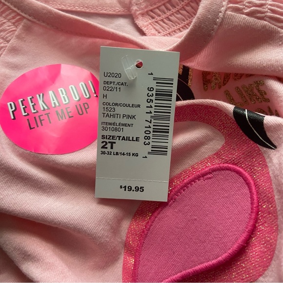 NWT The Children’s Place Toddler girl glitter tank & t-shirt set size 2T - Picture 5 of 6